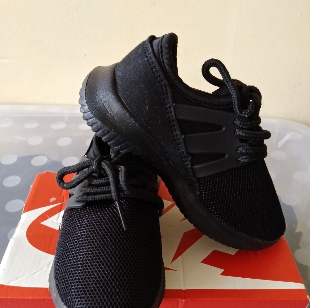 Black athletic baby sneakers